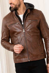 Veste Cuir PHILADELPHIA3 BROWN